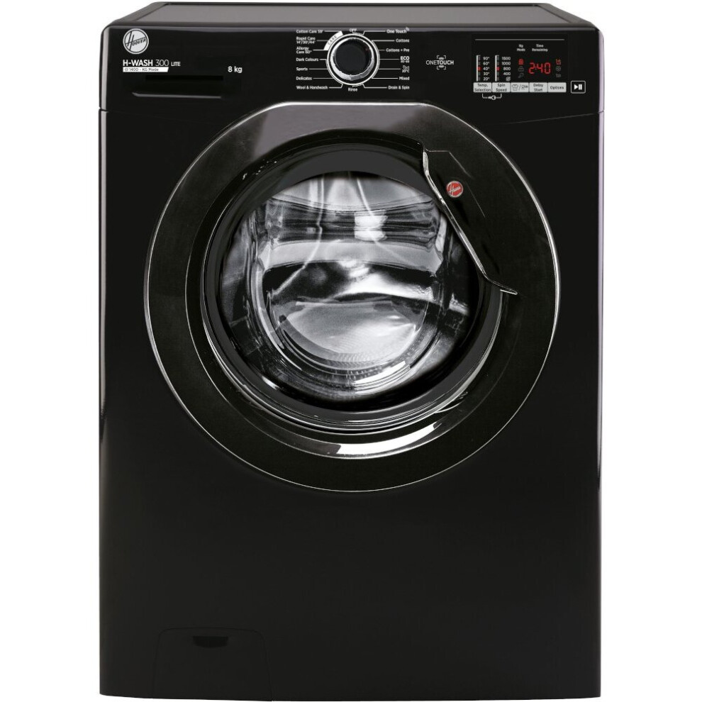 Hoover H3W 582DBBE Washing Machine - 8kg - 1500 rpm - Black - Freestanding - H3W582DBBE 